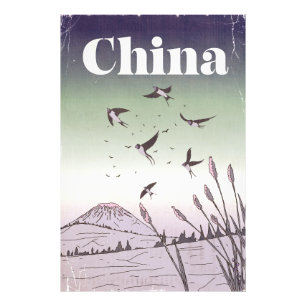 Vintage China Reiseplakat Fotodruck