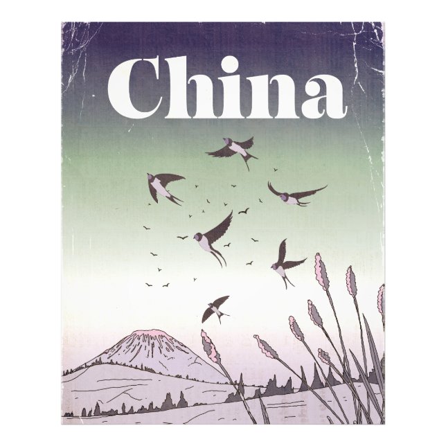 Vintage China Reiseplakat Fotodruck (Vorne)