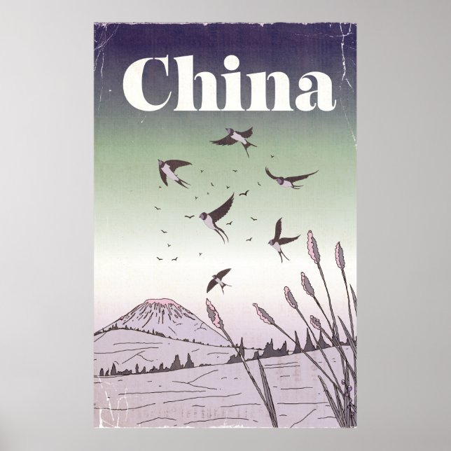 Vintage China Reiseplakat Poster (Vorne)