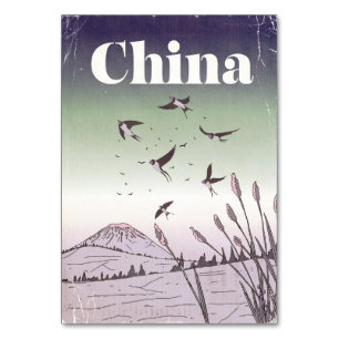 Vintage China Reiseplakat Tischnummer