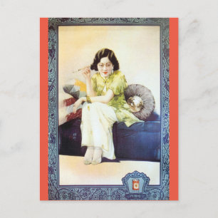Vintage-China-Zigarettenwerbung Retro-Schönheitsmo Postkarte