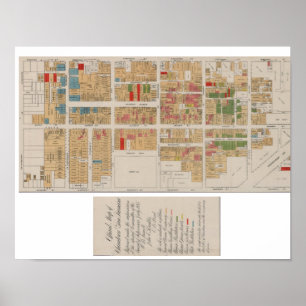 Vintage Chinatown San Francisco Karte 1885 Poster