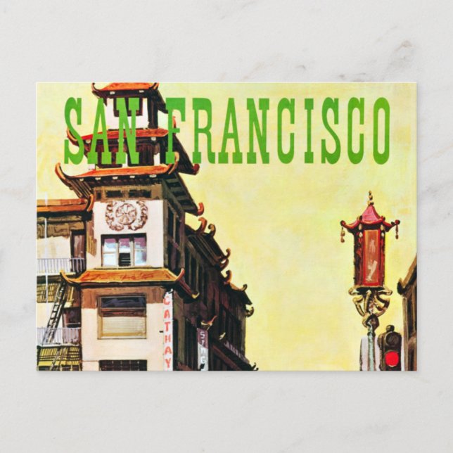 Vintage Chinatown San Francisco Travel Postcard Postkarte (Vorderseite)