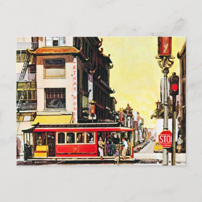 Vintage Chinatown San Francisco Travel Postcard Postkarte (Vorderseite)