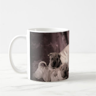 Vintage Chinese Shar Pei Falten, Welpen-Hunde Tasse