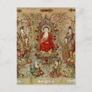 Vintage chinesische buddhistische Kunstbilder Postkarte