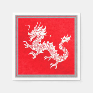 Vintage-chinesische-Drachen-Servietten Serviette