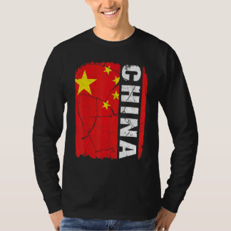 Vintage-Chinesische Flagge China Stolz Wurzeln Erb T-Shirt