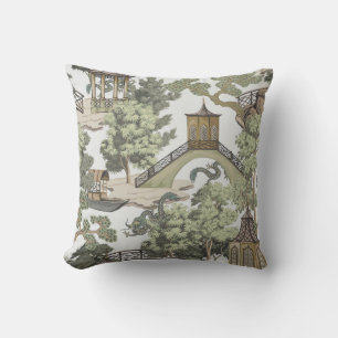 Vintage chinesische Landschaft nahtlos. Chinoi Kissen