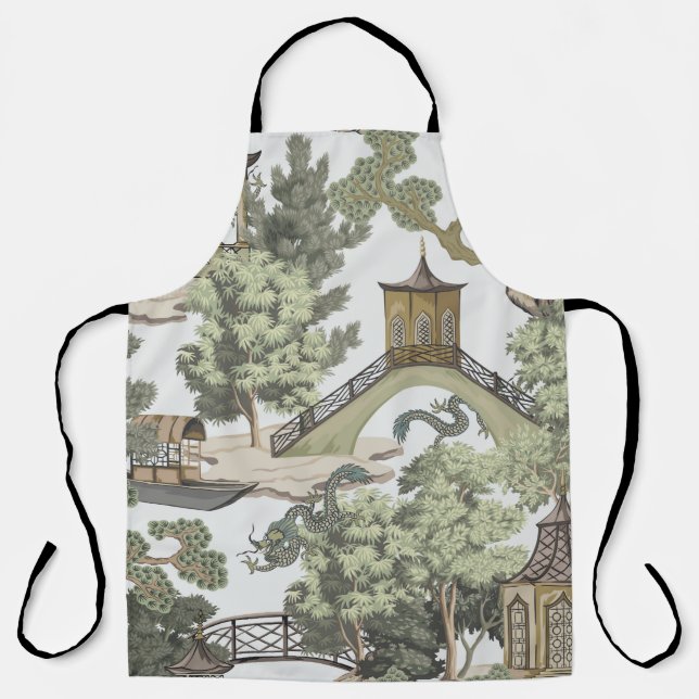 Vintage chinesische Landschaft nahtlos. Chinoi Schürze (Vorderseite)