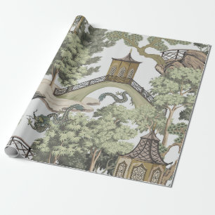 Vintage chinesische Landschaft nahtloses Muster. C Geschenkpapier
