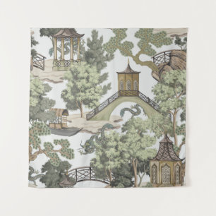 Vintage chinesische Landschaft nahtloses Muster. C Wandteppich
