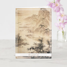 Vintage chinesische Landschaft Sumi-e Karte
