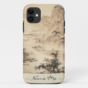 Vintage chinesische Sumi-e-Malerei Landschaftsszen iPhone 11 Hülle