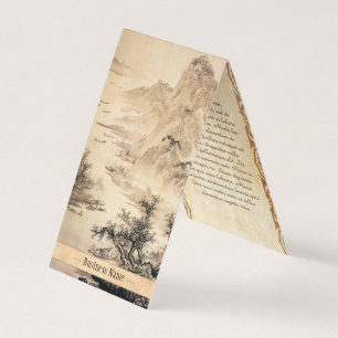 Vintage-chinesische Sumi-e-Malerei Landschaftsszen Visitenkarten