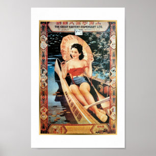 Vintage chinesische Werbung in Shanghai Poster