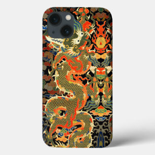 Vintage-chinesischer Drache Textildruck asiatische Case-Mate iPhone Hülle