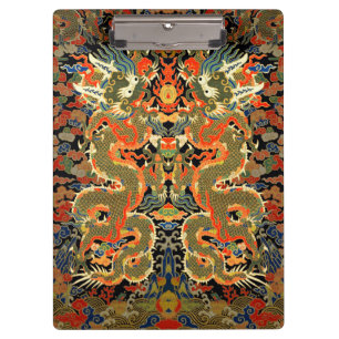 Vintage-chinesischer Drache Textildruck asiatische Klemmbrett