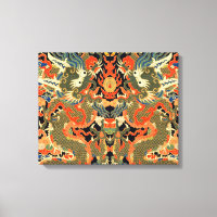 Vintage-chinesischer Drache Textildruck asiatische