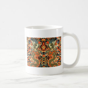 Vintage-chinesischer-Drachen-Textildruck asiatisch Kaffeetasse