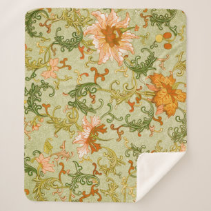 Vintage-Chinesischer Schmuck Jones Blumen Sherpadecke