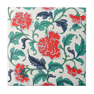 Vintage-chinesisches florales Ornament Fliese