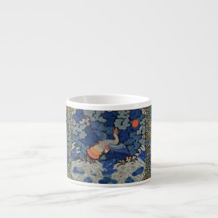 Vintage-chinesisches Kranichmuster: Kaiserblau Espressotasse