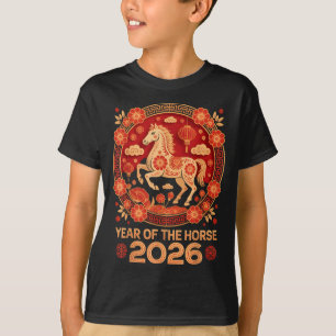 Vintage Chinesisches Neujahr 2026 - Jahr des Pferd T-Shirt