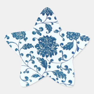 Vintage-chinesisches Ornament Stern-Aufkleber