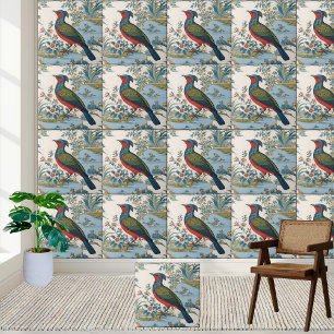 Vintage Chinoiserie Bird und Landschaft Tile Fliese