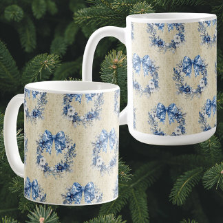 Vintage Chinoiserie Blue Wreath Antique Damask Kaffeetasse