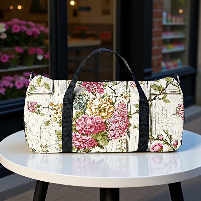 Vintage-Chinoiserie-Blumenmuster  Duffle Bag (Von Creator hochgeladen)