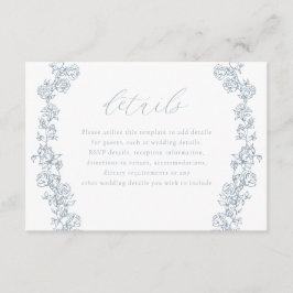 Vintage Chinoiserie Blumenstrauß Details zur Hochz Begleitkarte