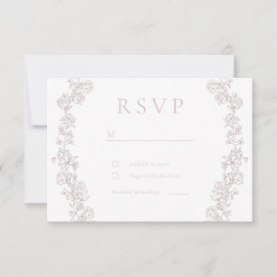 Vintage Chinoiserie Blumenzeremonie RSVP Karte