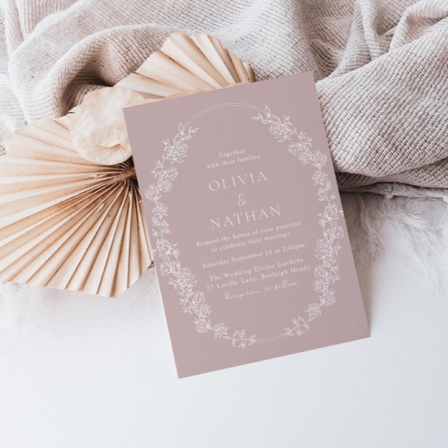 Vintage Chinoiserie Blumenzwiebelhochzeit Einladung (Von Creator hochgeladen)