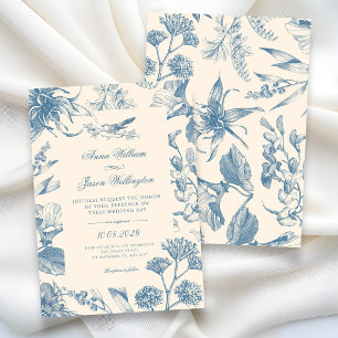 Vintage-Chinoiserie botanische Blumelhochzeit Einladung