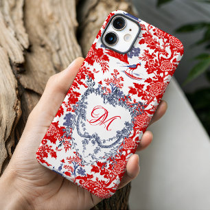 Vintage-Chinoiserie Delft Französisch rot Blau Mon iPhone 16 Hülle