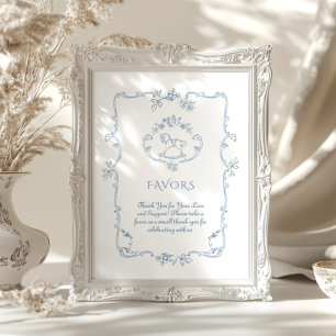 Vintage Chinoiserie Favoriten Babydusche Poster