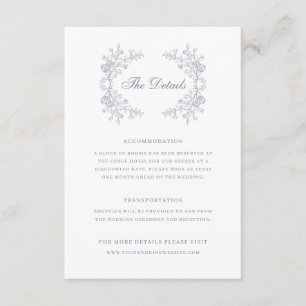 Vintage Chinoiserie Hochzeitsdetails Begleitkarte