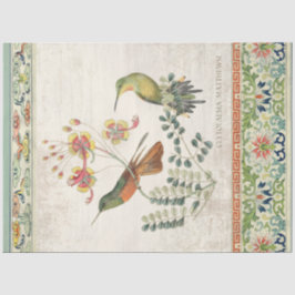 Vintage Chinoiserie Hummingbird Entdeckungsreise Seidenpapier