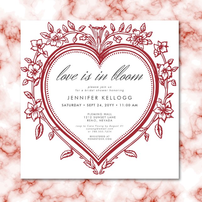 Vintage Chinoiserie Liebe im Blühen Brautparty Einladung (Vintage Chinoiserie Love In Bloom Bridal Shower Invitation)