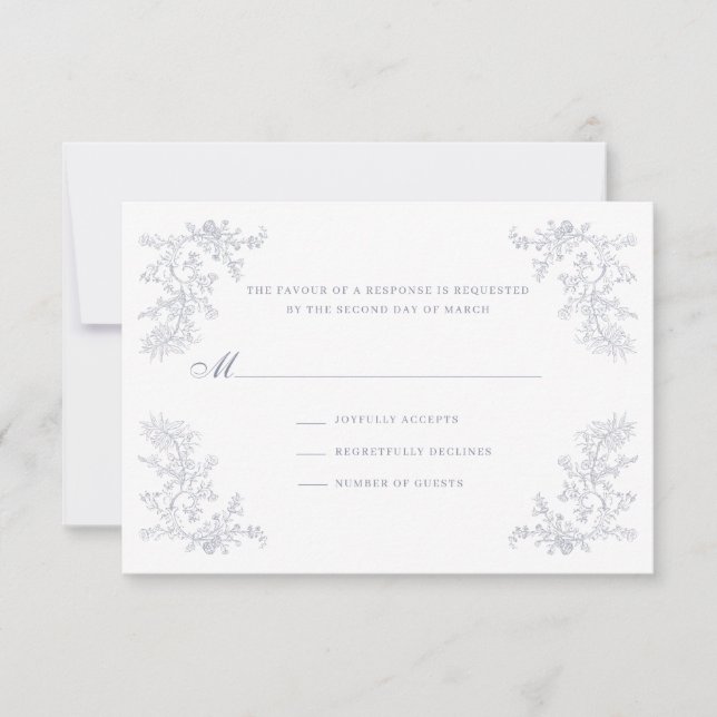 Vintage Chinoiserie RSVP Karte (Vorderseite)