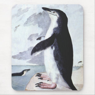 Vintage Chinstrap-Pinguin, Vögel aus der Antarktis Mousepad