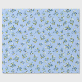 Vintage-Chintz-Hellblau-Blumen-Geschenkpapier Geschenkpapier