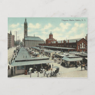 Vintage Chippewa-Markt, Buffalo, New York Postkarte