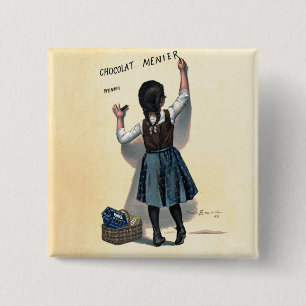 Vintage Chocolat Menier französisches Poster Bouis Button