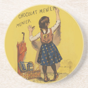 Vintage Chocolat Menier französisches Poster Bouis Getränkeuntersetzer