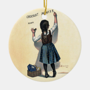 Vintage Chocolat Menier französisches Poster Bouis Keramikornament