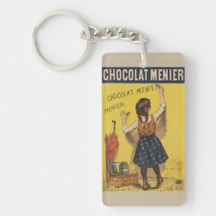 Vintage Chocolat Menier französisches Poster Bouis Schlüsselanhänger