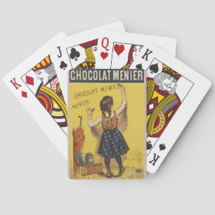 Vintage Chocolat Menier französisches Poster Bouis Spielkarten